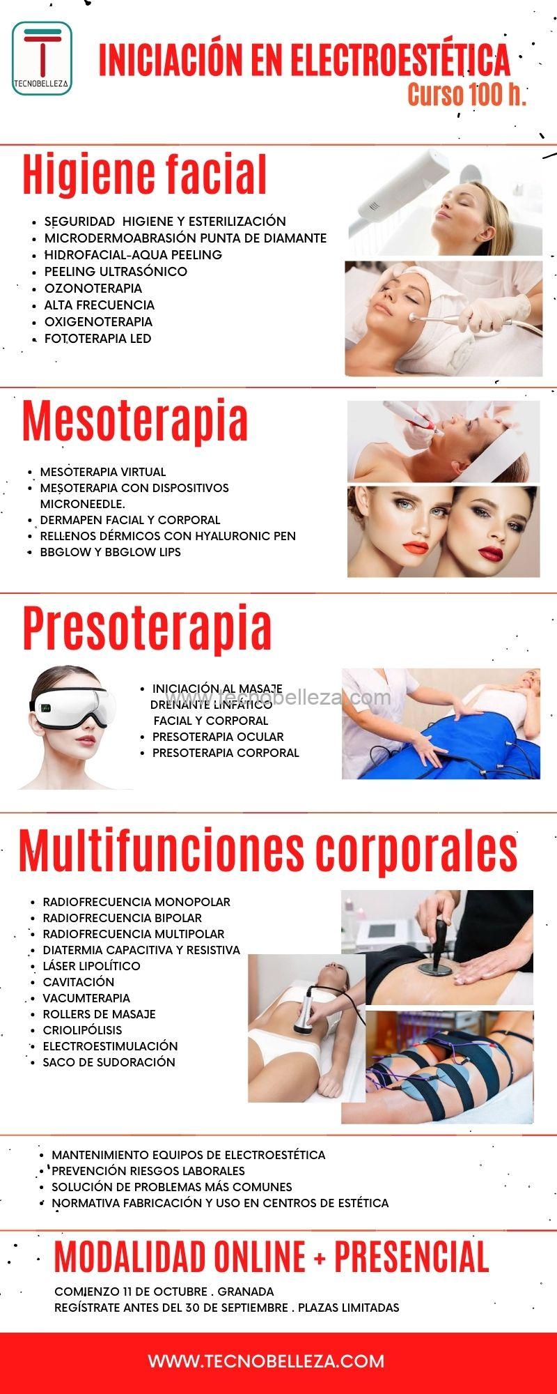 CURSO DE INICIACIÓN EN ELECTROESTÉTICA PRESENCIAL / ONLINE